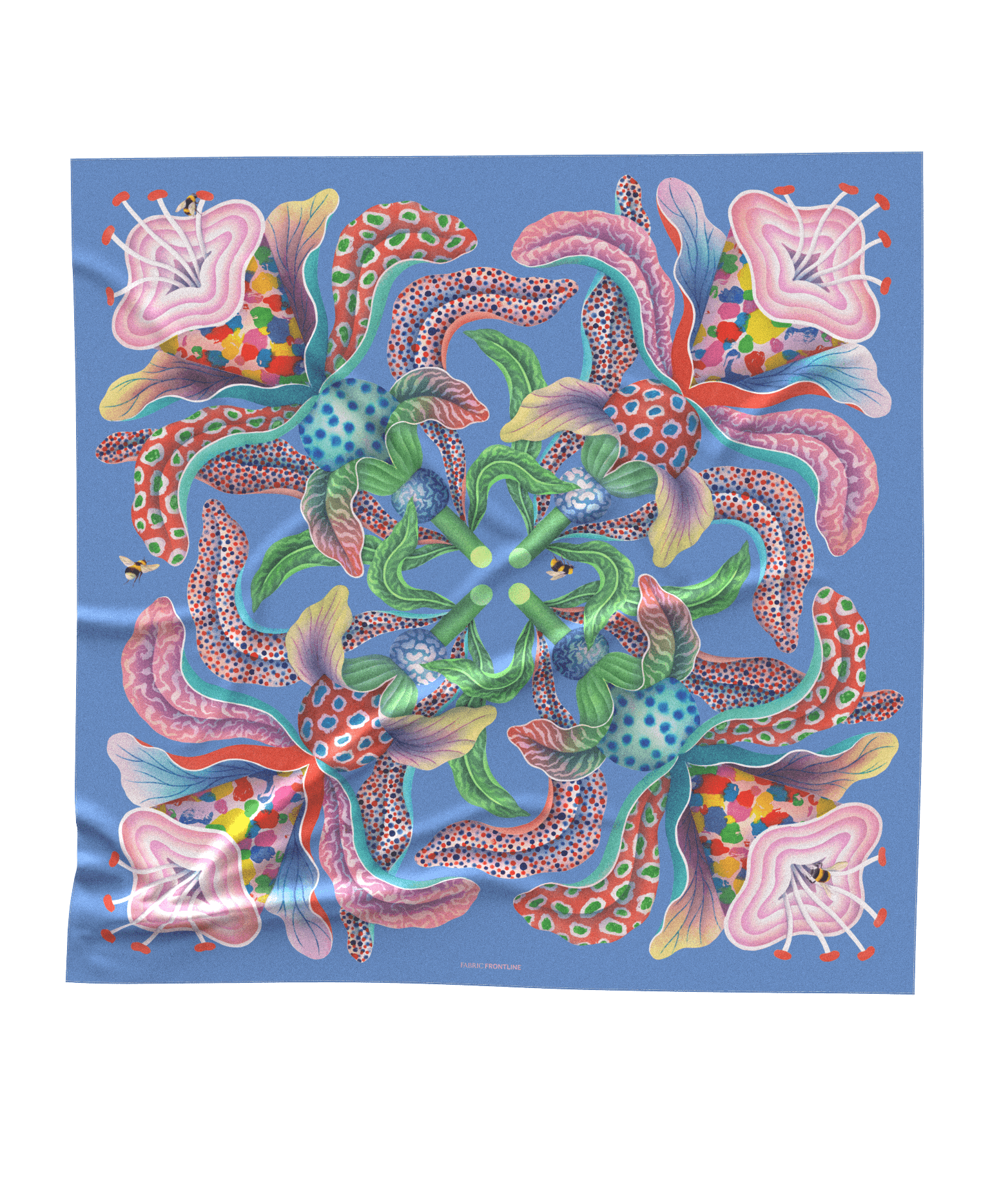 0012FLIRTANDBLOOM 0403 AZZURE 140x140cm