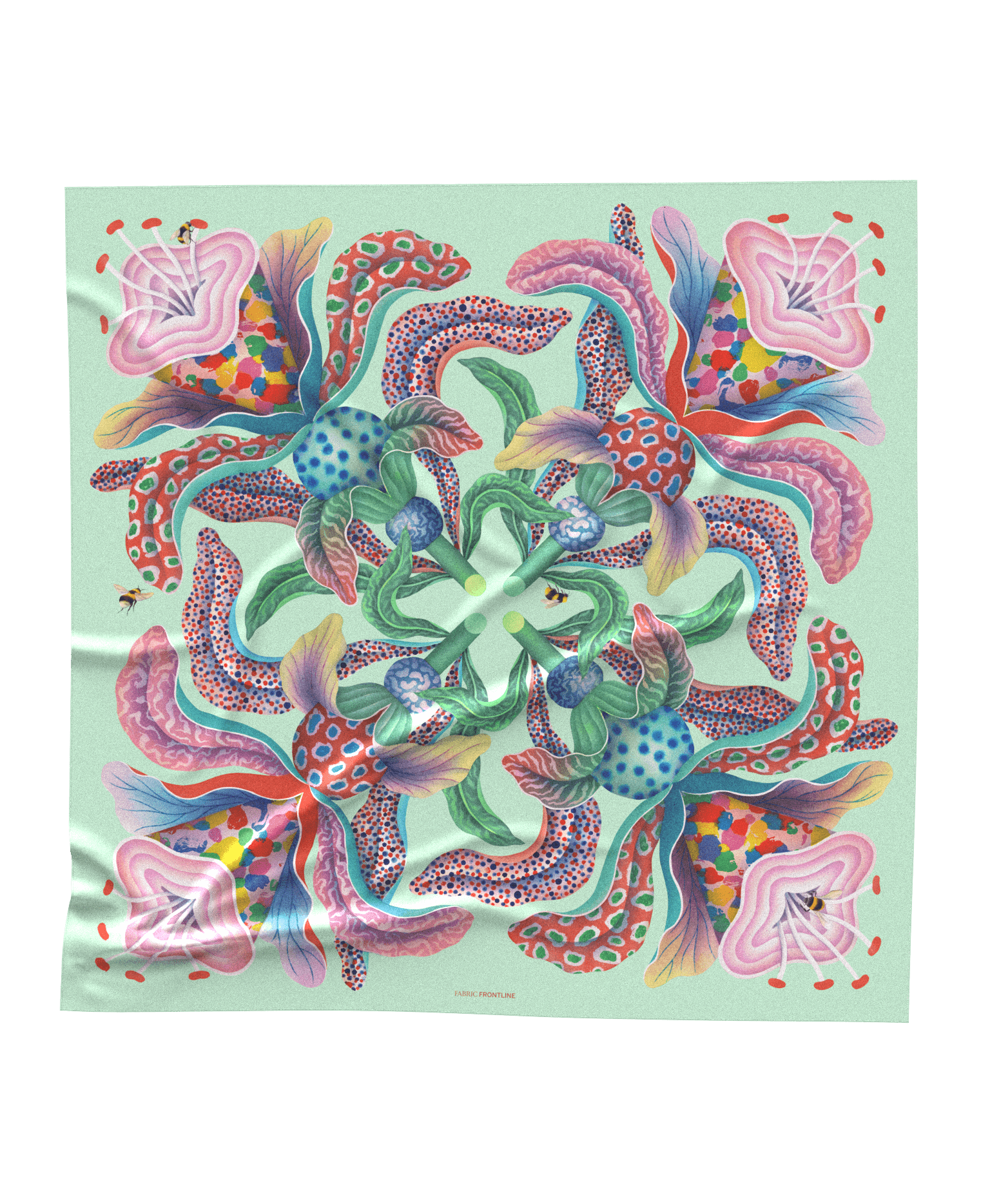 0012FLIRTANDBLOOM 0483 SPABLUE 140x140cm